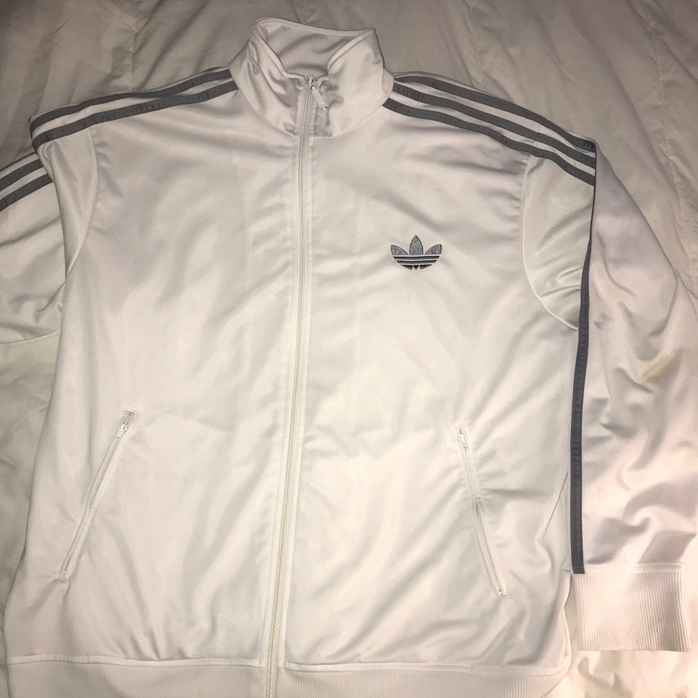 Adidas Firebird Track Jacket White and Silver